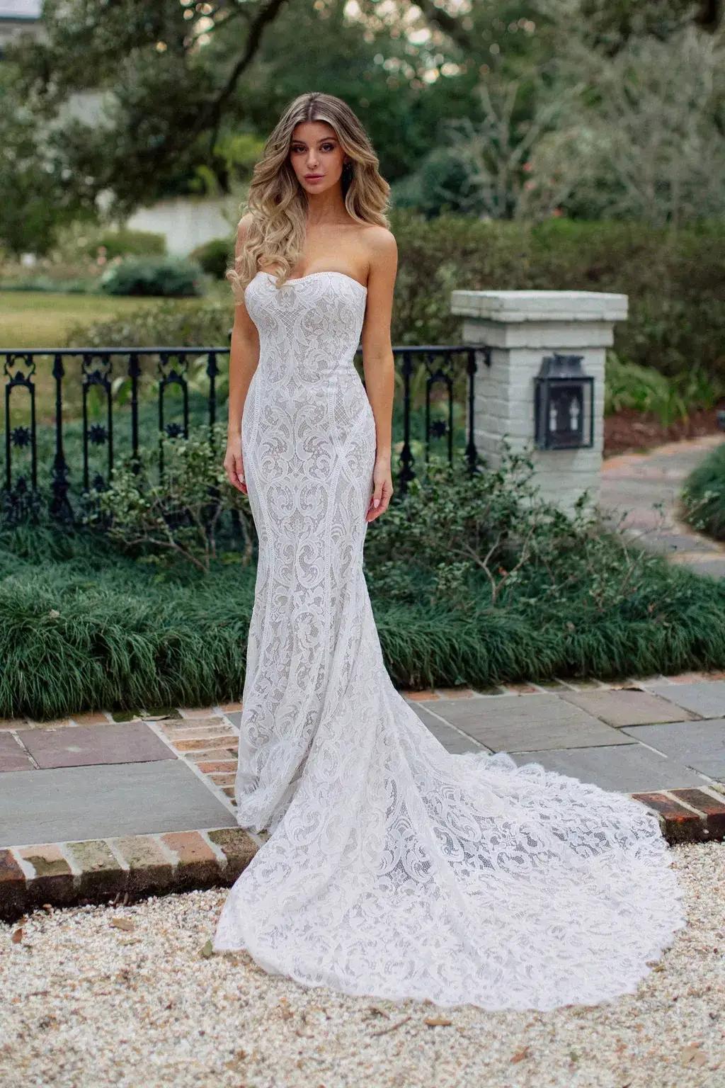 Model wearing a gown by Wilderly Bride
