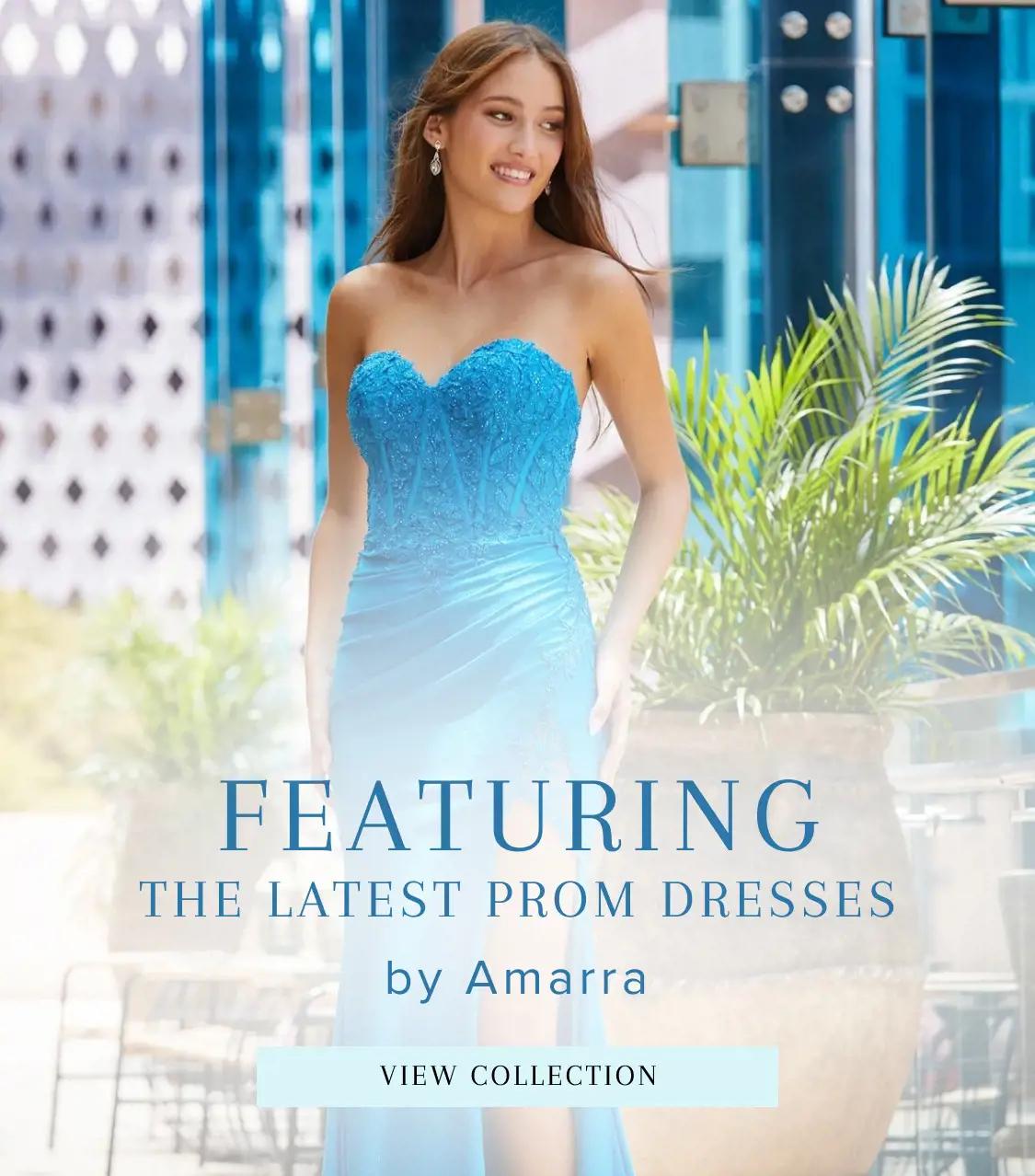 Model Wearing Amarra Prom Dress