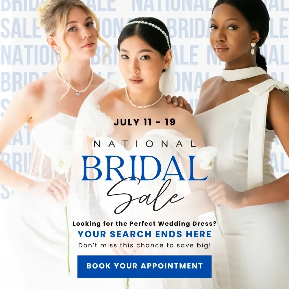 Models wearing bridal dress, mobile banner