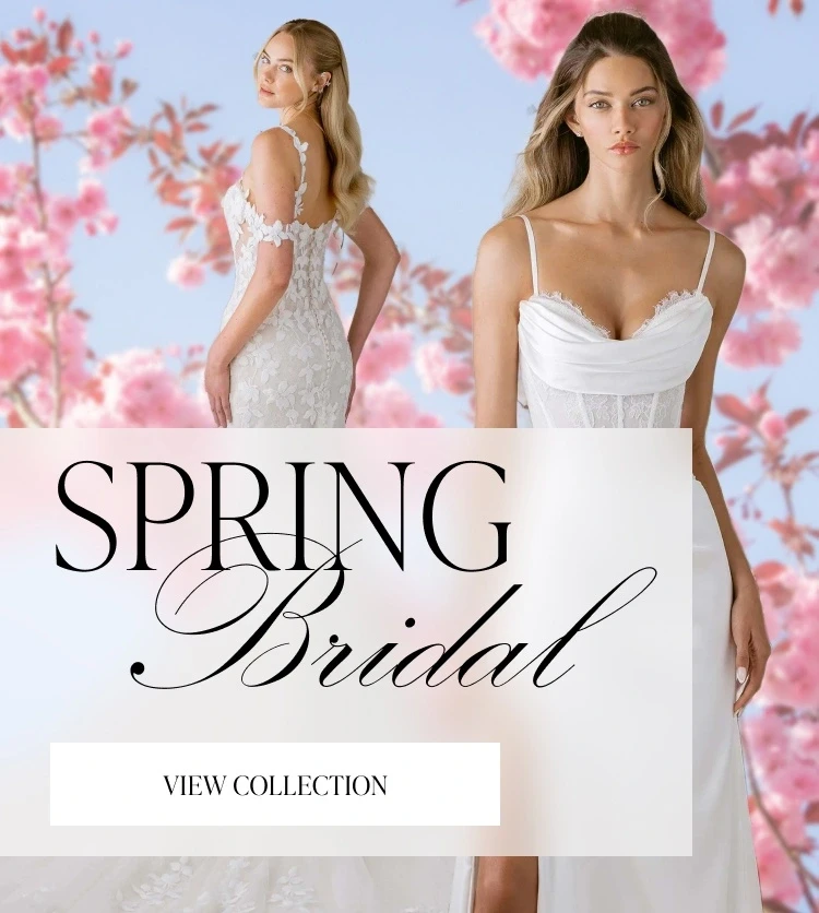 Models wearing Morilee bridal dress, mobile banner
