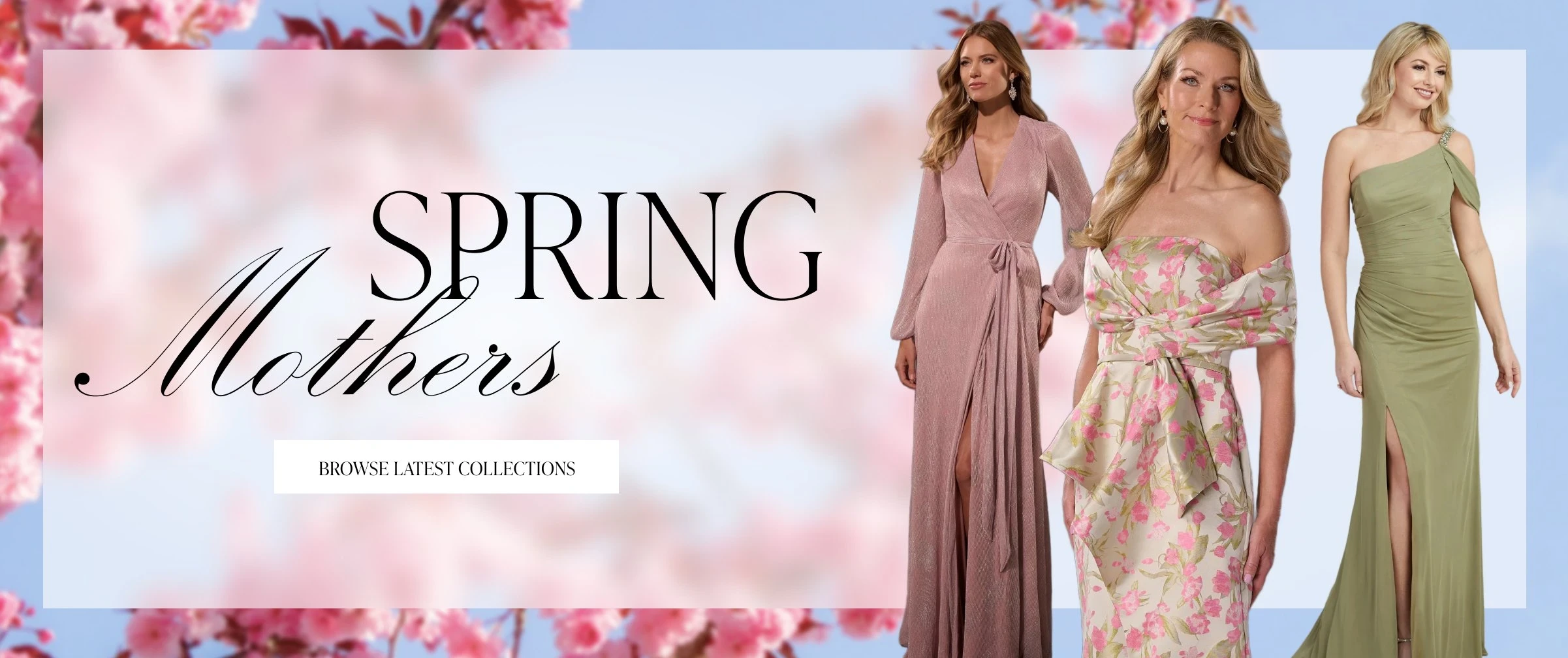 Models wearing Christina Wu Elegance Mother of the bride dresses, desktop banner